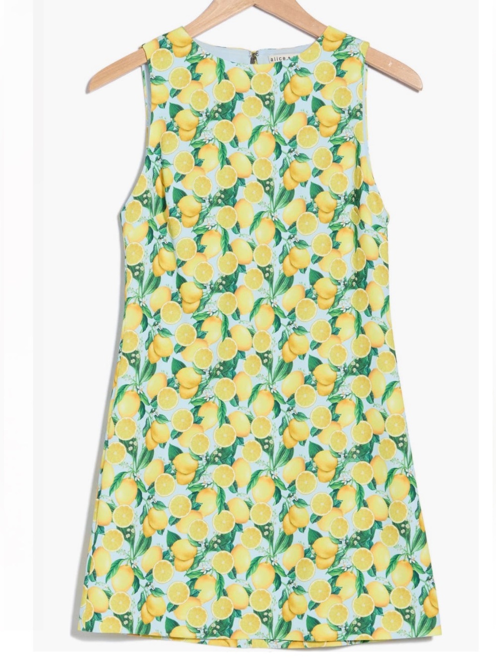 Alice + Olivia Clyde Lemon Print A-Line Shift Dress NWT Size 10